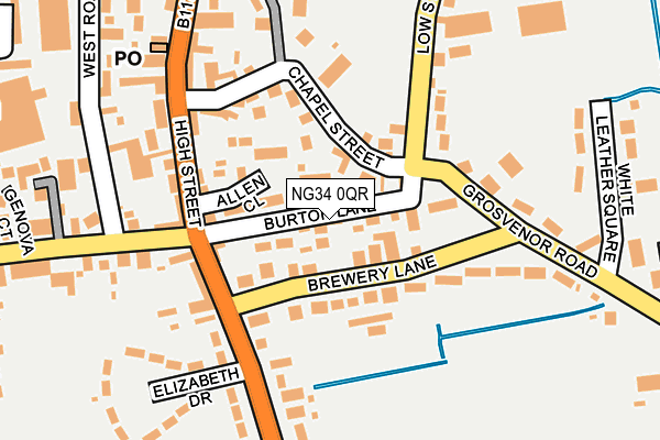 NG34 0QR map - OS OpenMap – Local (Ordnance Survey) NG34 0QR map - OS OpenMap – Local (Ordnance Survey)