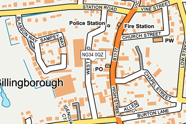 NG34 0QZ map - OS OpenMap – Local (Ordnance Survey) NG34 0QZ map - OS OpenMap – Local (Ordnance Survey)