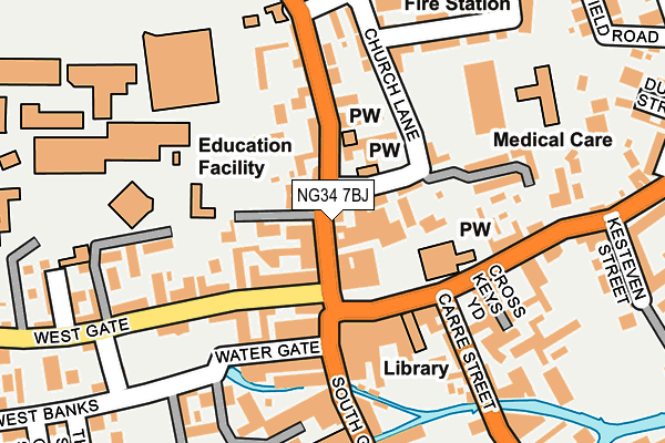 NG34 7BJ map - OS OpenMap – Local (Ordnance Survey) NG34 7BJ map - OS OpenMap – Local (Ordnance Survey)