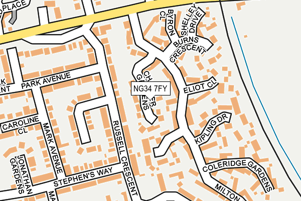 NG34 7FY map - OS OpenMap – Local (Ordnance Survey) NG34 7FY map - OS OpenMap – Local (Ordnance Survey)