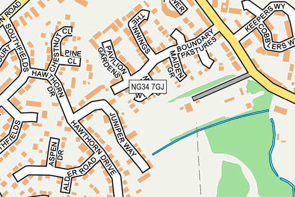 NG34 7GJ map - OS OpenMap – Local (Ordnance Survey) NG34 7GJ map - OS OpenMap – Local (Ordnance Survey)