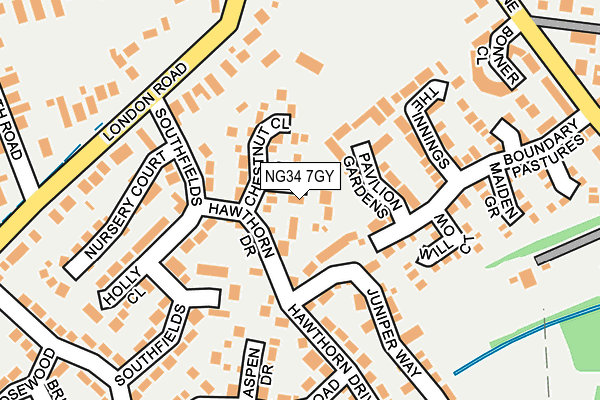 NG34 7GY map - OS OpenMap – Local (Ordnance Survey) NG34 7GY map - OS OpenMap – Local (Ordnance Survey)