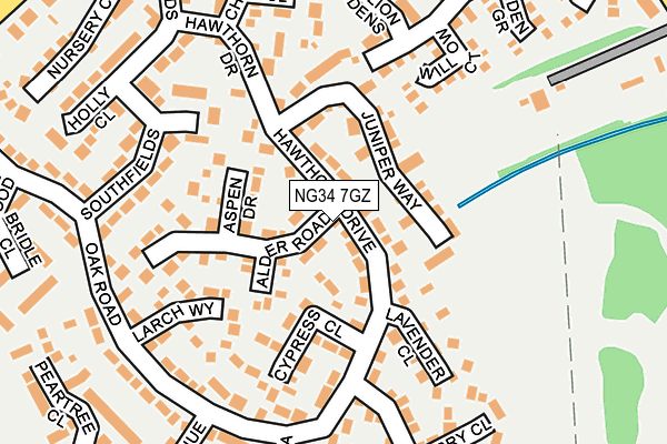 NG34 7GZ map - OS OpenMap – Local (Ordnance Survey) NG34 7GZ map - OS OpenMap – Local (Ordnance Survey)