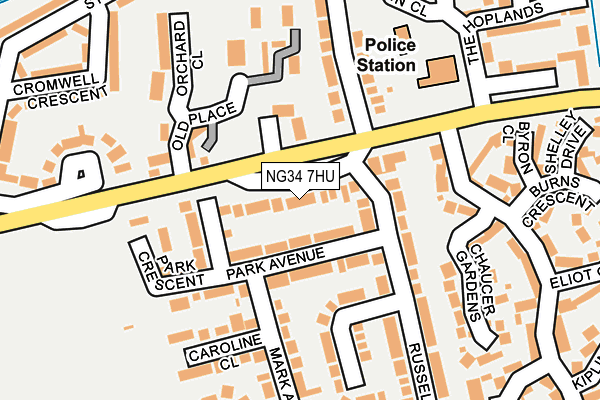 NG34 7HU map - OS OpenMap – Local (Ordnance Survey) NG34 7HU map - OS OpenMap – Local (Ordnance Survey)