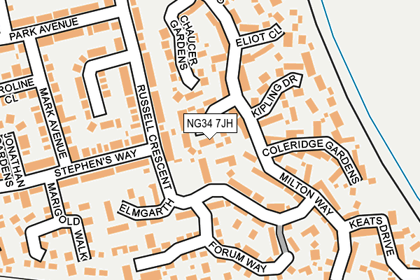 NG34 7JH map - OS OpenMap – Local (Ordnance Survey) NG34 7JH map - OS OpenMap – Local (Ordnance Survey)