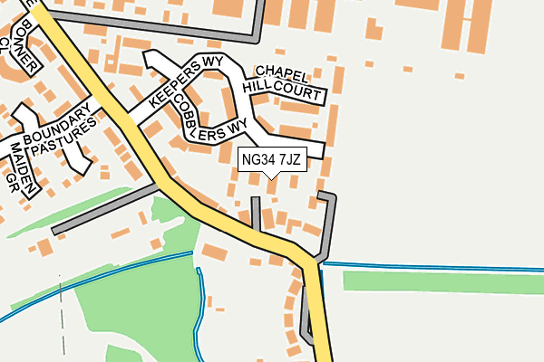 NG34 7JZ map - OS OpenMap – Local (Ordnance Survey) NG34 7JZ map - OS OpenMap – Local (Ordnance Survey)