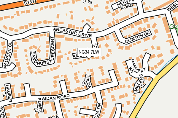 NG34 7LW map - OS OpenMap – Local (Ordnance Survey) NG34 7LW map - OS OpenMap – Local (Ordnance Survey)