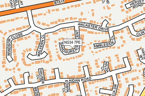 NG34 7PE map - OS OpenMap – Local (Ordnance Survey) NG34 7PE map - OS OpenMap – Local (Ordnance Survey)
