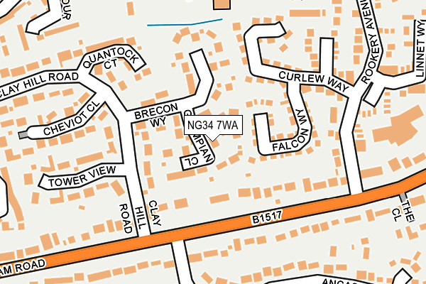 NG34 7WA map - OS OpenMap – Local (Ordnance Survey) NG34 7WA map - OS OpenMap – Local (Ordnance Survey)