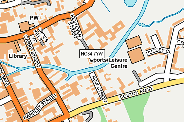 NG34 7YW map - OS OpenMap – Local (Ordnance Survey) NG34 7YW map - OS OpenMap – Local (Ordnance Survey)