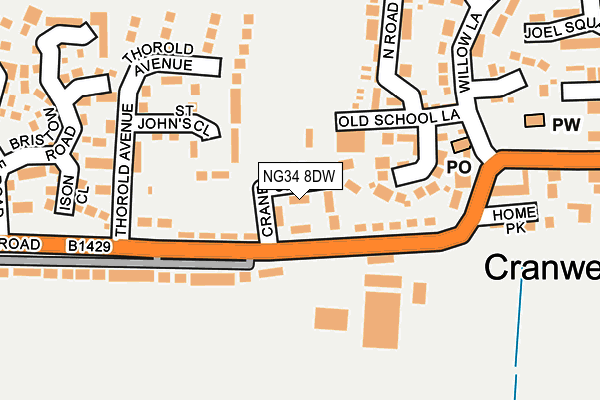 NG34 8DW map - OS OpenMap – Local (Ordnance Survey) NG34 8DW map - OS OpenMap – Local (Ordnance Survey)