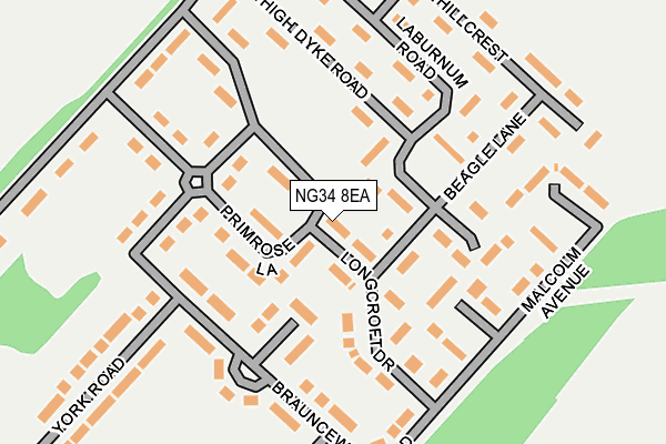 NG34 8EA map - OS OpenMap – Local (Ordnance Survey) NG34 8EA map - OS OpenMap – Local (Ordnance Survey)