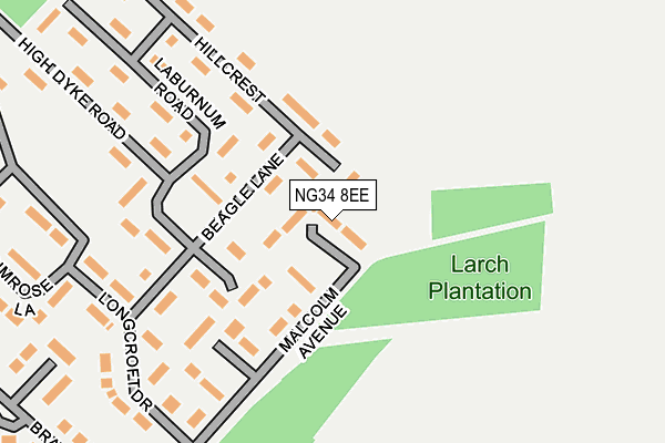 NG34 8EE map - OS OpenMap – Local (Ordnance Survey) NG34 8EE map - OS OpenMap – Local (Ordnance Survey)