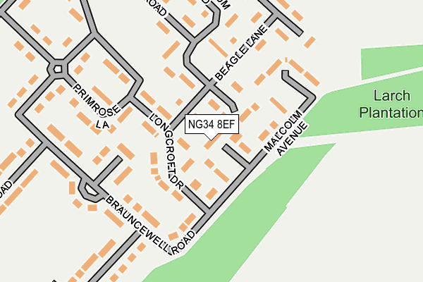 NG34 8EF map - OS OpenMap – Local (Ordnance Survey) NG34 8EF map - OS OpenMap – Local (Ordnance Survey)