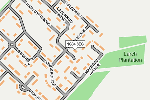 NG34 8EG map - OS OpenMap – Local (Ordnance Survey) NG34 8EG map - OS OpenMap – Local (Ordnance Survey)