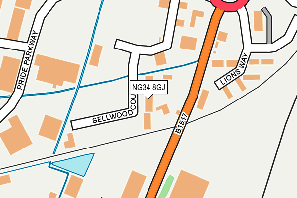 NG34 8GJ map - OS OpenMap – Local (Ordnance Survey) NG34 8GJ map - OS OpenMap – Local (Ordnance Survey)