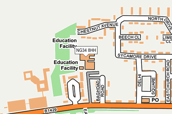 NG34 8HH map - OS OpenMap – Local (Ordnance Survey) NG34 8HH map - OS OpenMap – Local (Ordnance Survey)