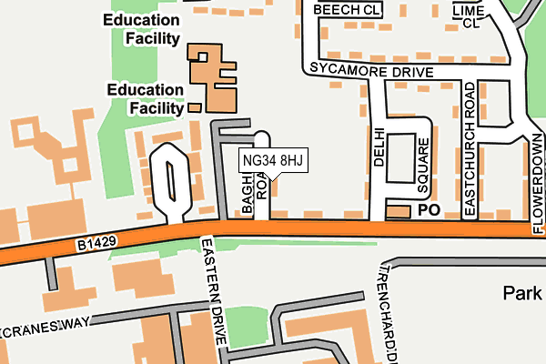NG34 8HJ map - OS OpenMap – Local (Ordnance Survey) NG34 8HJ map - OS OpenMap – Local (Ordnance Survey)