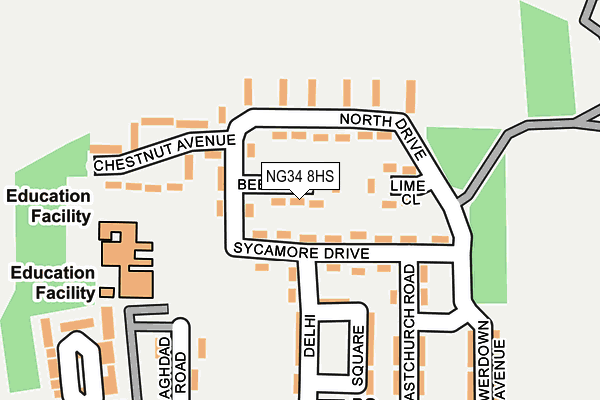 NG34 8HS map - OS OpenMap – Local (Ordnance Survey) NG34 8HS map - OS OpenMap – Local (Ordnance Survey)