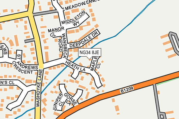 NG34 8JE map - OS OpenMap – Local (Ordnance Survey) NG34 8JE map - OS OpenMap – Local (Ordnance Survey)