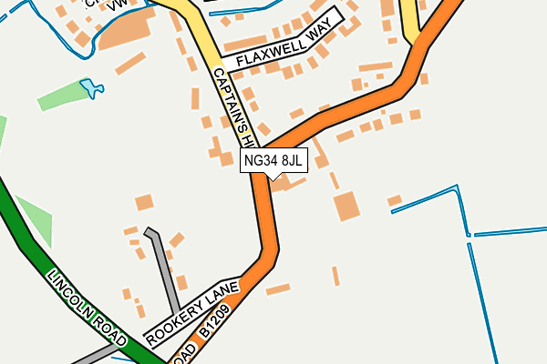 NG34 8JL map - OS OpenMap – Local (Ordnance Survey) NG34 8JL map - OS OpenMap – Local (Ordnance Survey)