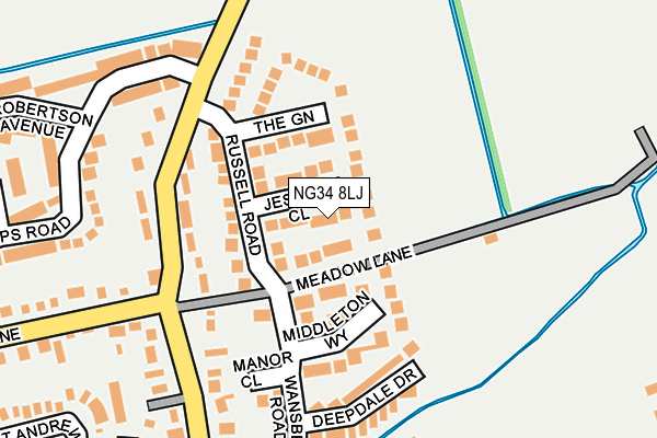 NG34 8LJ map - OS OpenMap – Local (Ordnance Survey) NG34 8LJ map - OS OpenMap – Local (Ordnance Survey)