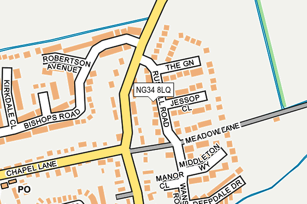 NG34 8LQ map - OS OpenMap – Local (Ordnance Survey) NG34 8LQ map - OS OpenMap – Local (Ordnance Survey)