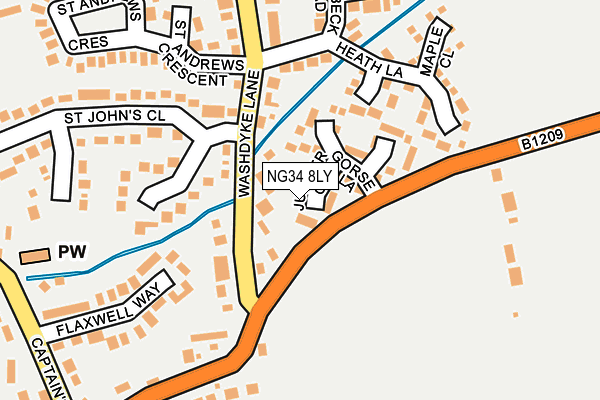 NG34 8LY map - OS OpenMap – Local (Ordnance Survey)