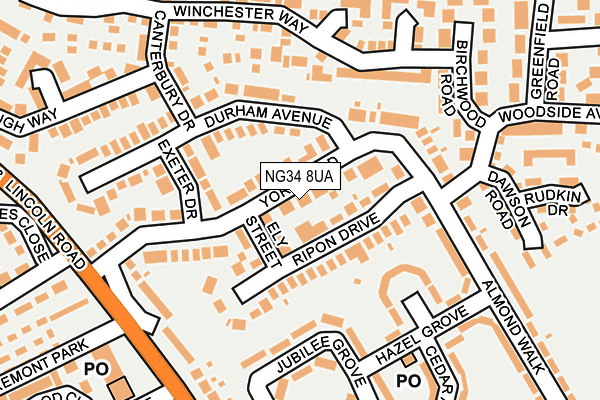 NG34 8UA map - OS OpenMap – Local (Ordnance Survey) NG34 8UA map - OS OpenMap – Local (Ordnance Survey)