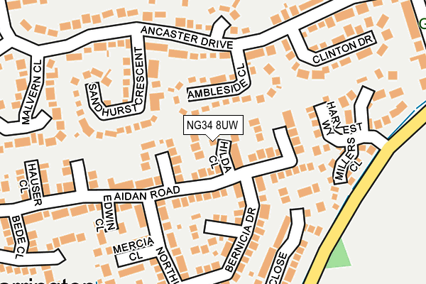 NG34 8UW map - OS OpenMap – Local (Ordnance Survey) NG34 8UW map - OS OpenMap – Local (Ordnance Survey)