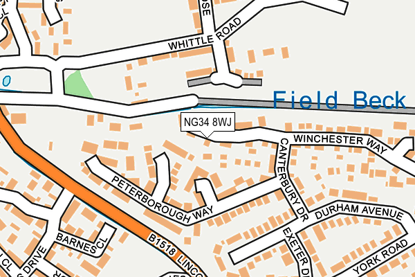 NG34 8WJ map - OS OpenMap – Local (Ordnance Survey) NG34 8WJ map - OS OpenMap – Local (Ordnance Survey)