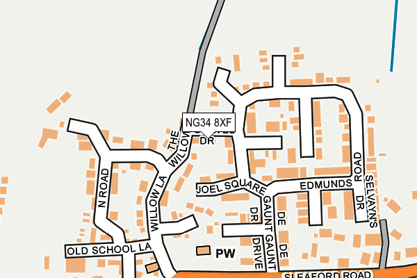 NG34 8XF map - OS OpenMap – Local (Ordnance Survey) NG34 8XF map - OS OpenMap – Local (Ordnance Survey)