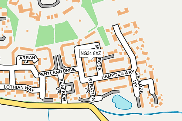 NG34 8XZ map - OS OpenMap – Local (Ordnance Survey) NG34 8XZ map - OS OpenMap – Local (Ordnance Survey)