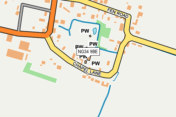 NG34 9BE map - OS OpenMap – Local (Ordnance Survey) NG34 9BE map - OS OpenMap – Local (Ordnance Survey)