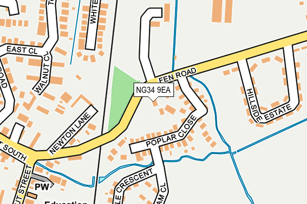 NG34 9EA map - OS OpenMap – Local (Ordnance Survey) NG34 9EA map - OS OpenMap – Local (Ordnance Survey)