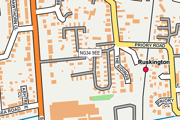 NG34 9EE map - OS OpenMap – Local (Ordnance Survey) NG34 9EE map - OS OpenMap – Local (Ordnance Survey)