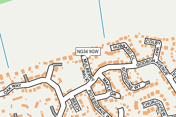 NG34 9GW map - OS OpenMap – Local (Ordnance Survey) NG34 9GW map - OS OpenMap – Local (Ordnance Survey)