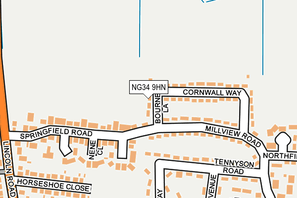 NG34 9HN map - OS OpenMap – Local (Ordnance Survey)