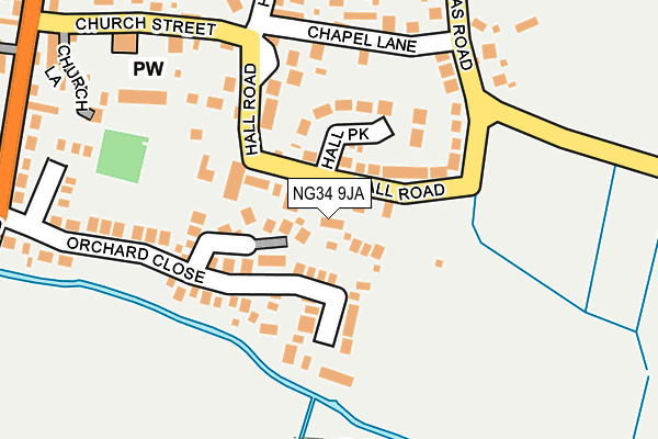 NG34 9JA map - OS OpenMap – Local (Ordnance Survey) NG34 9JA map - OS OpenMap – Local (Ordnance Survey)