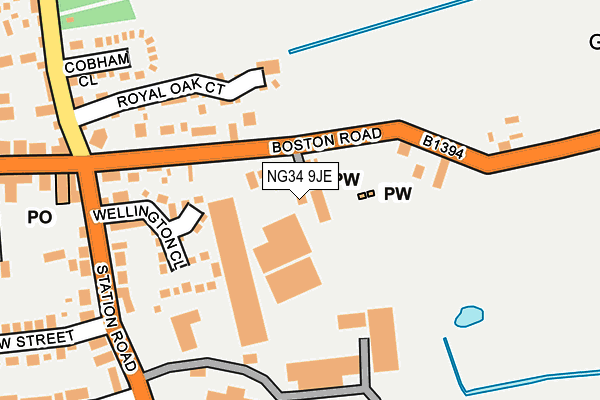 NG34 9JE map - OS OpenMap – Local (Ordnance Survey) NG34 9JE map - OS OpenMap – Local (Ordnance Survey)