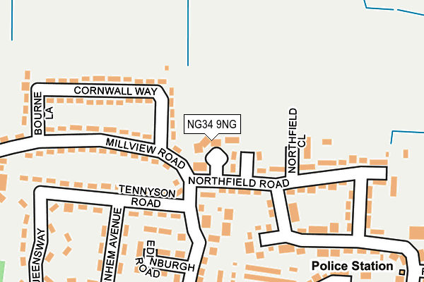 NG34 9NG map - OS OpenMap – Local (Ordnance Survey)
