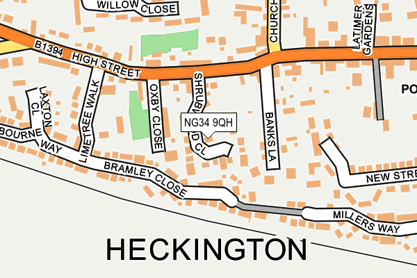 NG34 9QH map - OS OpenMap – Local (Ordnance Survey) NG34 9QH map - OS OpenMap – Local (Ordnance Survey)