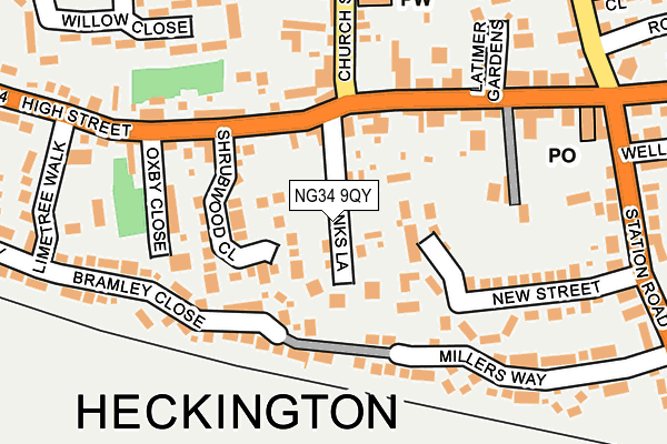 NG34 9QY map - OS OpenMap – Local (Ordnance Survey)