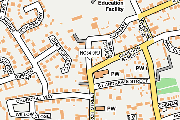 NG34 9RJ map - OS OpenMap – Local (Ordnance Survey) NG34 9RJ map - OS OpenMap – Local (Ordnance Survey)