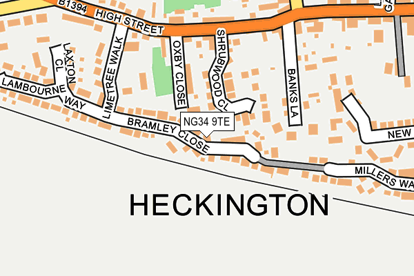 NG34 9TE map - OS OpenMap – Local (Ordnance Survey) NG34 9TE map - OS OpenMap – Local (Ordnance Survey)