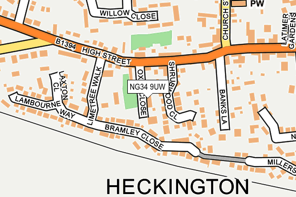 NG34 9UW map - OS OpenMap – Local (Ordnance Survey) NG34 9UW map - OS OpenMap – Local (Ordnance Survey)