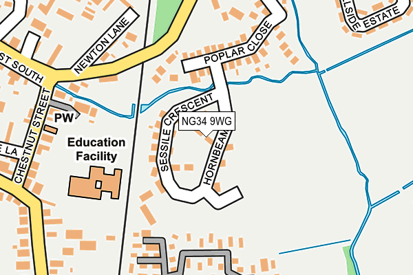 NG34 9WG map - OS OpenMap – Local (Ordnance Survey) NG34 9WG map - OS OpenMap – Local (Ordnance Survey)