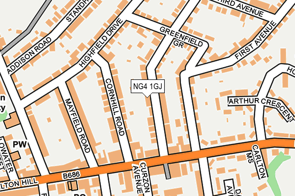 NG4 1GJ map - OS OpenMap – Local (Ordnance Survey) NG4 1GJ map - OS OpenMap – Local (Ordnance Survey)