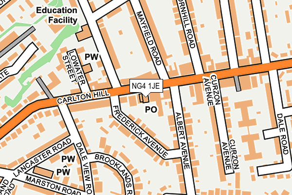 NG4 1JE map - OS OpenMap – Local (Ordnance Survey) NG4 1JE map - OS OpenMap – Local (Ordnance Survey)