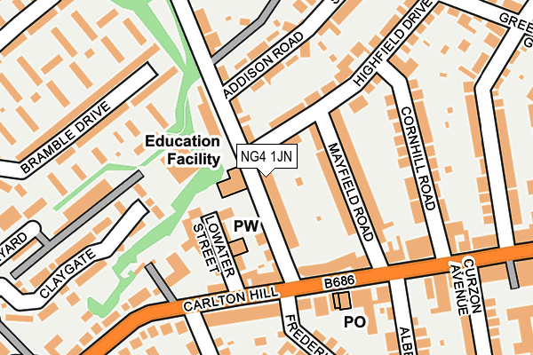 NG4 1JN map - OS OpenMap – Local (Ordnance Survey)